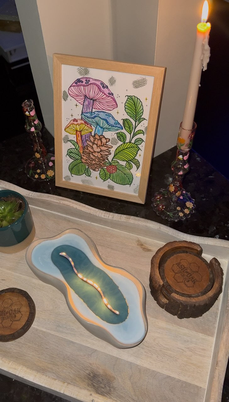 Ocean Blue Long Woodwick Ceramic Candle