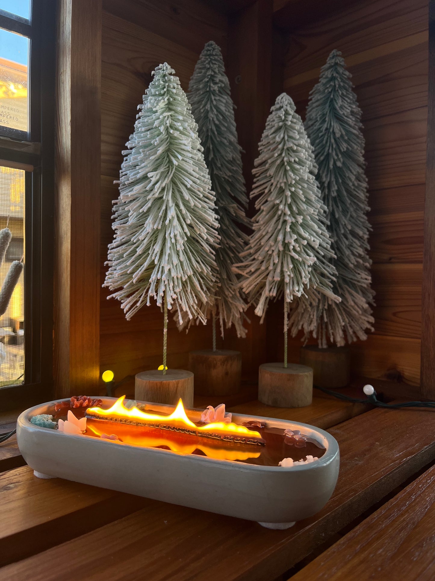 WHOLESALE option- Succulent Long Woodwick Candle