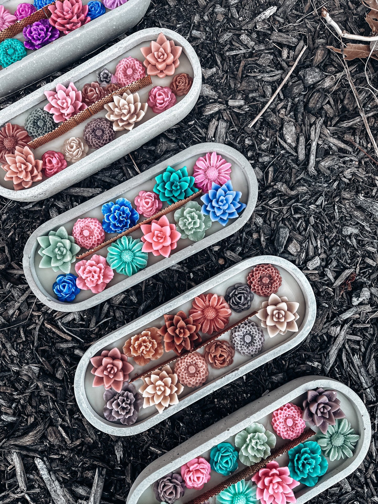 Succulent Long woodwick candle