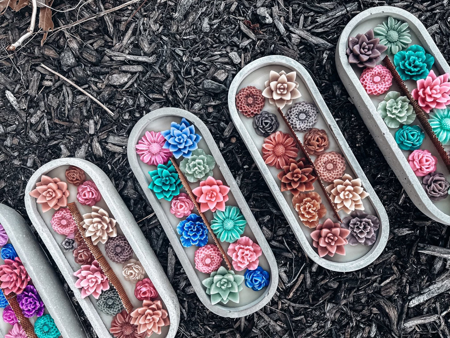 WHOLESALE option- Succulent Long Woodwick Candle