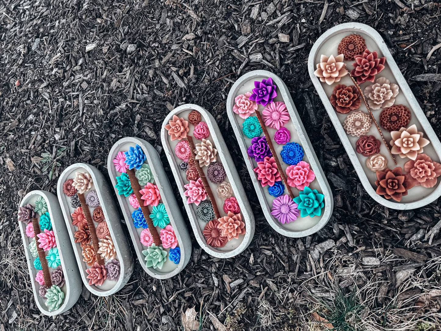 WHOLESALE option- Succulent Long Woodwick Candle