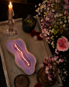 Purple Amethyst Long Woodwick Ceramic Candle