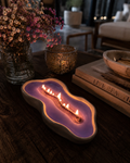 Purple Amethyst Long Woodwick Ceramic Candle