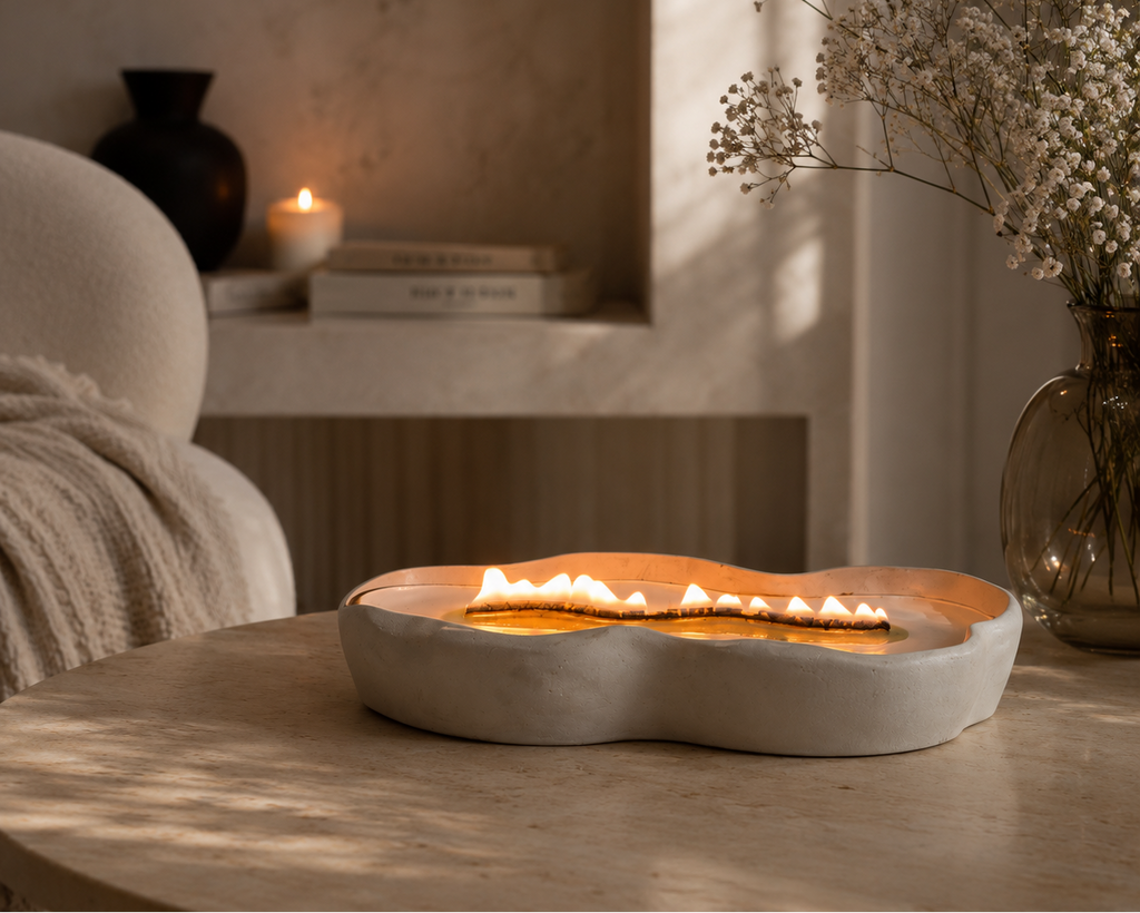 Irregular Long Woodwick Ceramic Candle