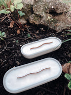 Long woodwick ceramic candle