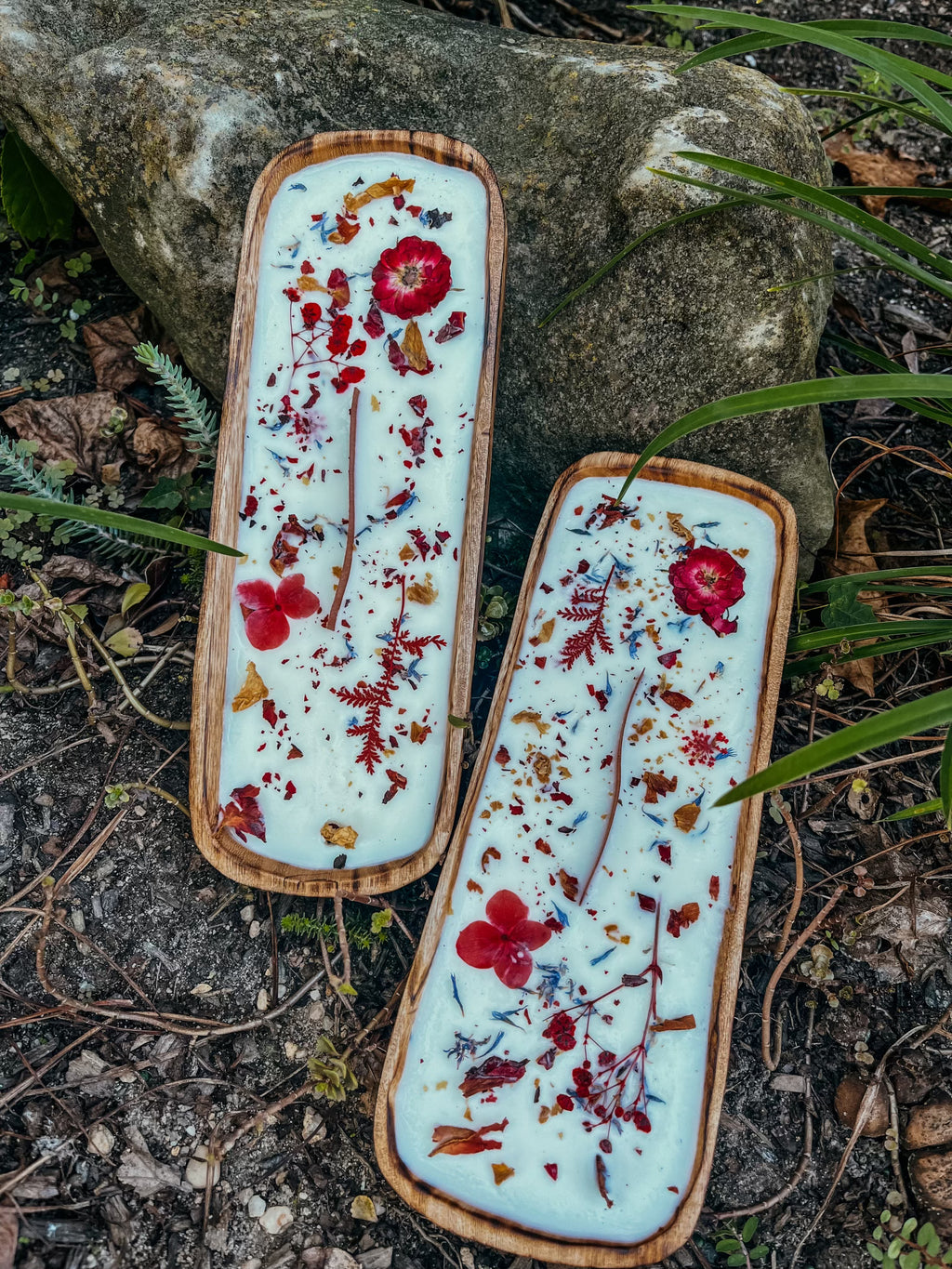 Square Edged Floral Woodwick Candle Log