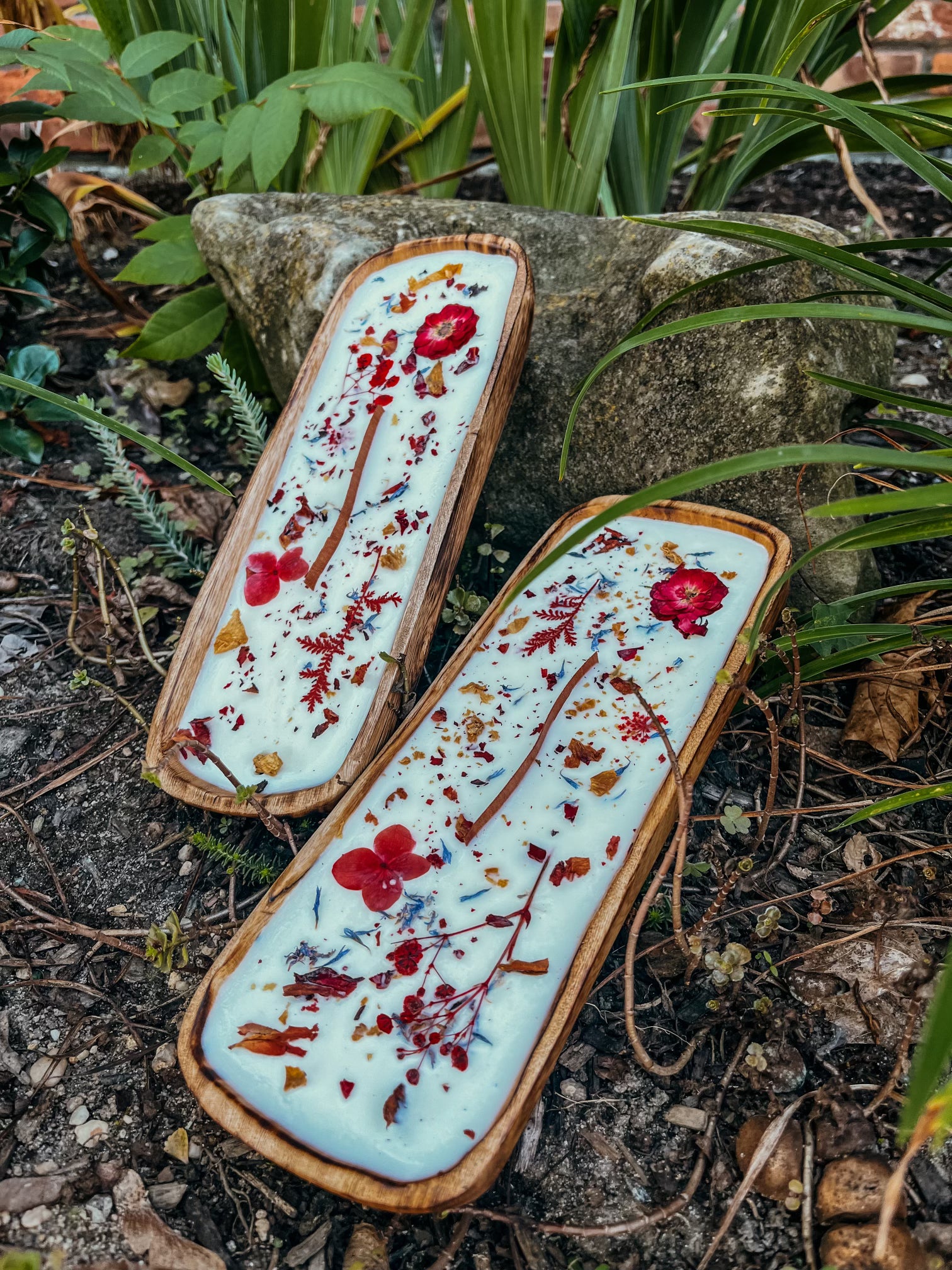 Square Edged Floral Woodwick Candle Log