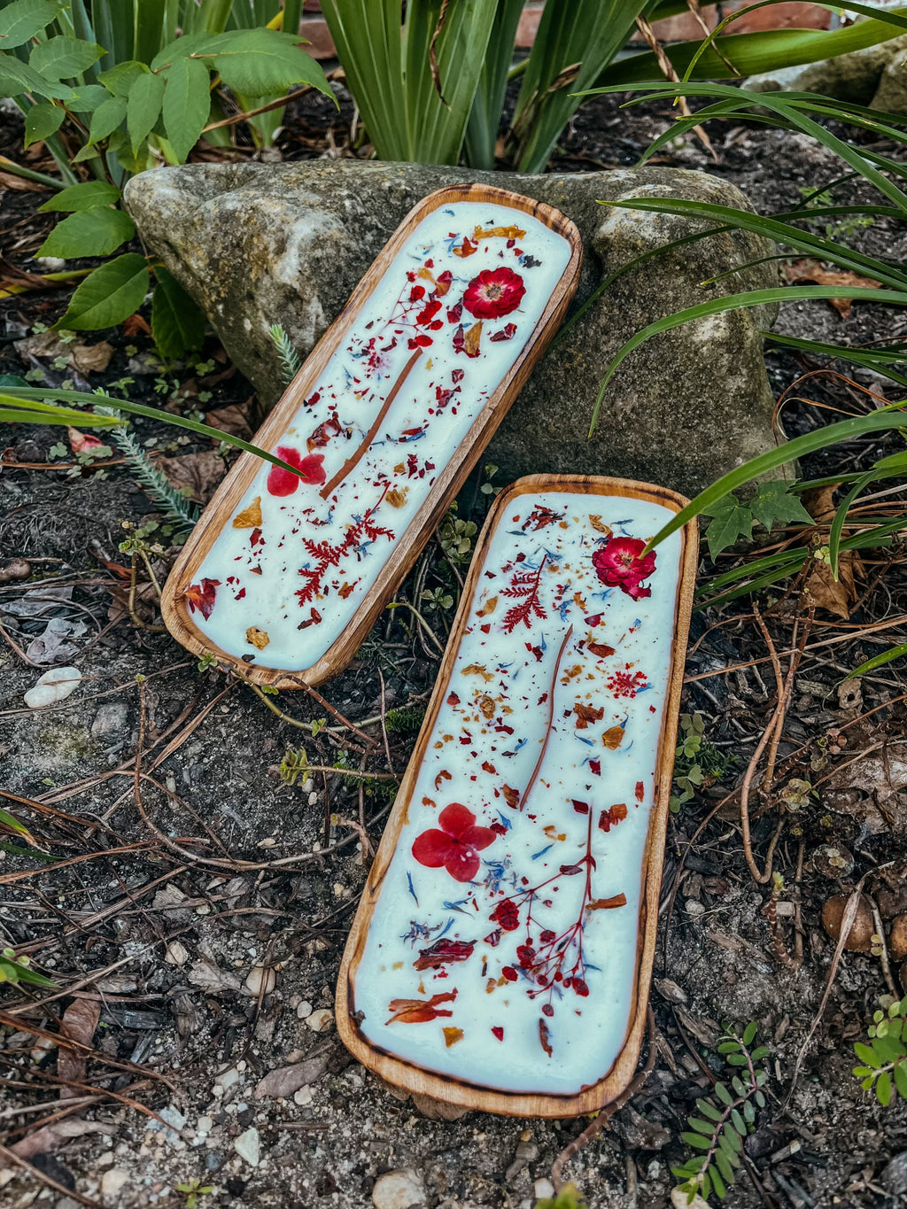 Square Edged Floral Woodwick Candle Log