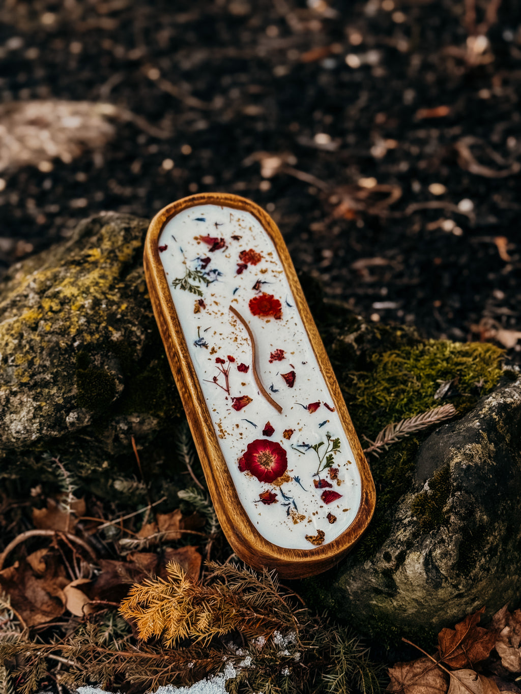 Oval Floral Woodwick Candle Log