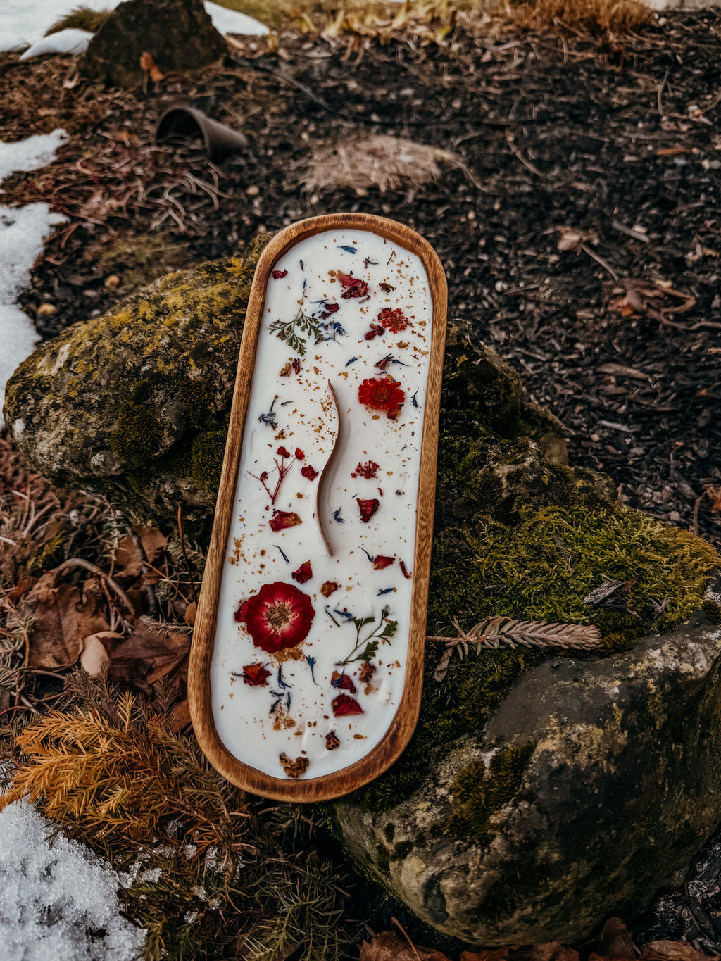 Oval Floral Woodwick Candle Log