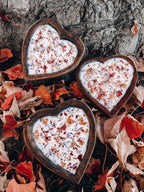 3 Wick Floral Heart Candle