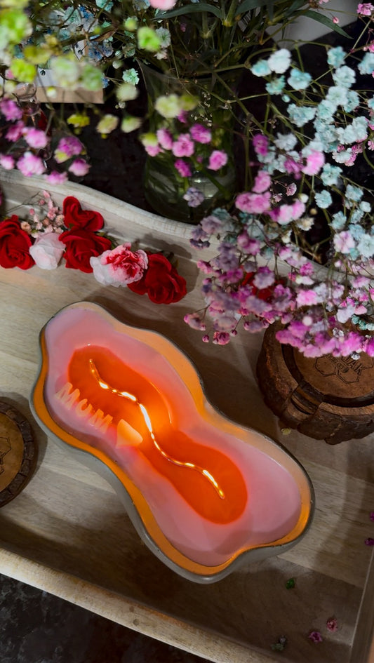 Mothers Day Long Woodwick Ceramic Candle