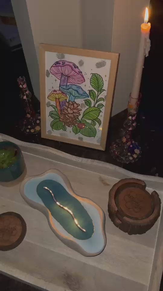 Ocean Blue Long Woodwick Ceramic Candle