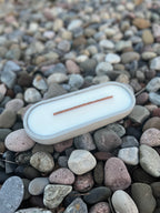 Long woodwick ceramic candle