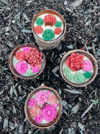 Mini Succulent Tree Bark Candle