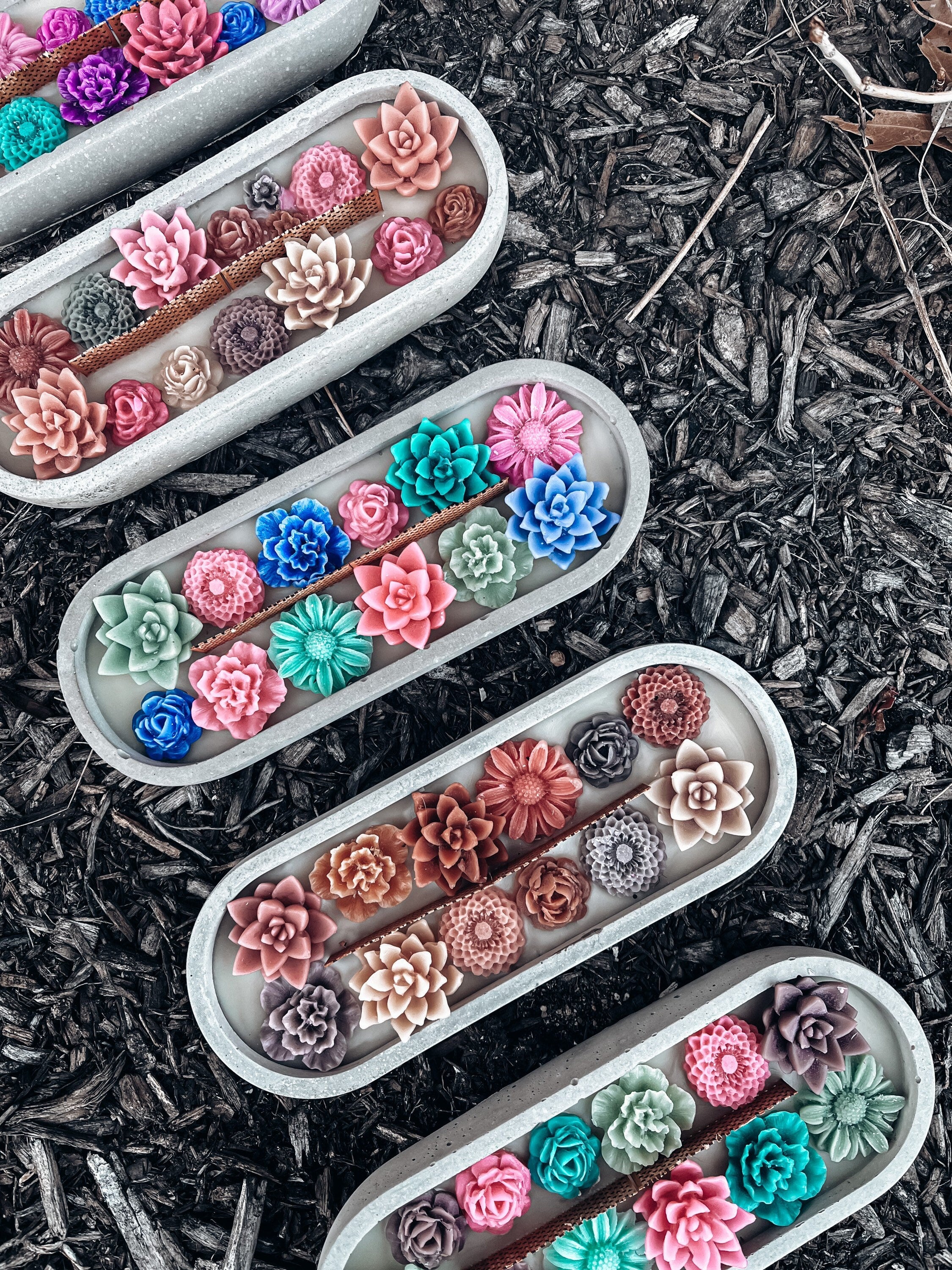 Succulent Long woodwick candle