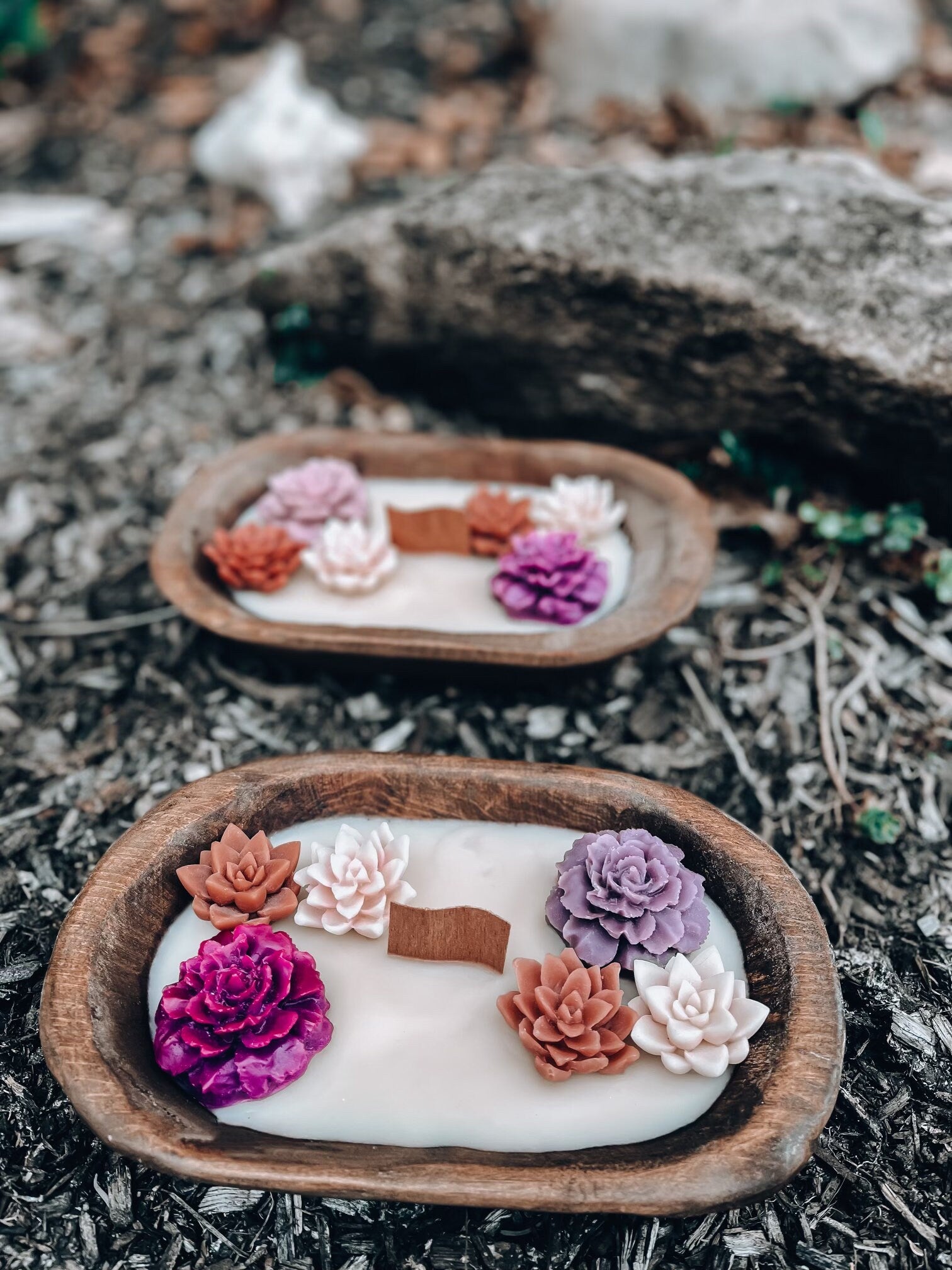 Succulent Beeswax Log Candle