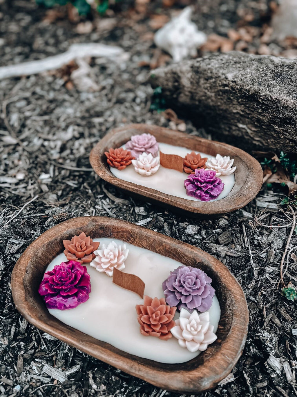 Succulent Beeswax Log Candle